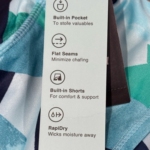 Ideology Blue Green Patterned Mini Skirt - Picture 4 of 4